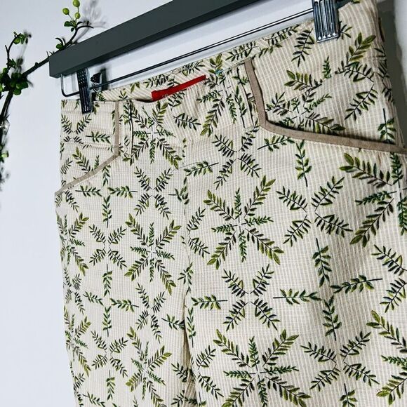 Cartonnier Women's Cream Medallion Charlie Trousers Cropped Pants Size 0 - Picture 3 of 14